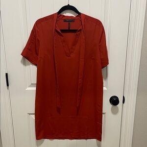BCBG Rust Red Short Sleeve Dress